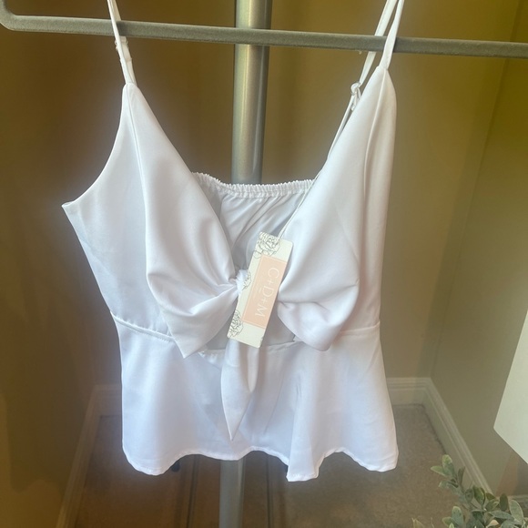 Front tie white blouse from C+D+M collection - Picture 2 of 3